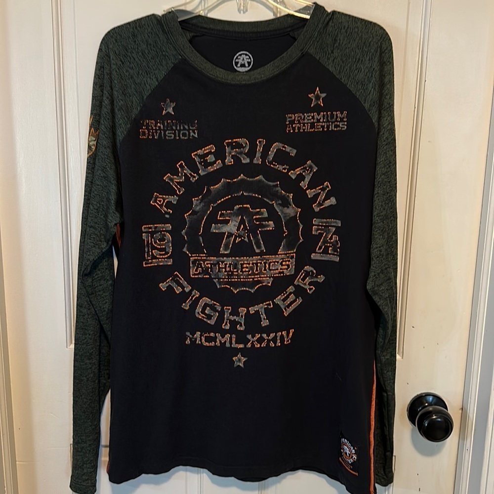 American fighter, long sleeve, tee shirt, size‎ large